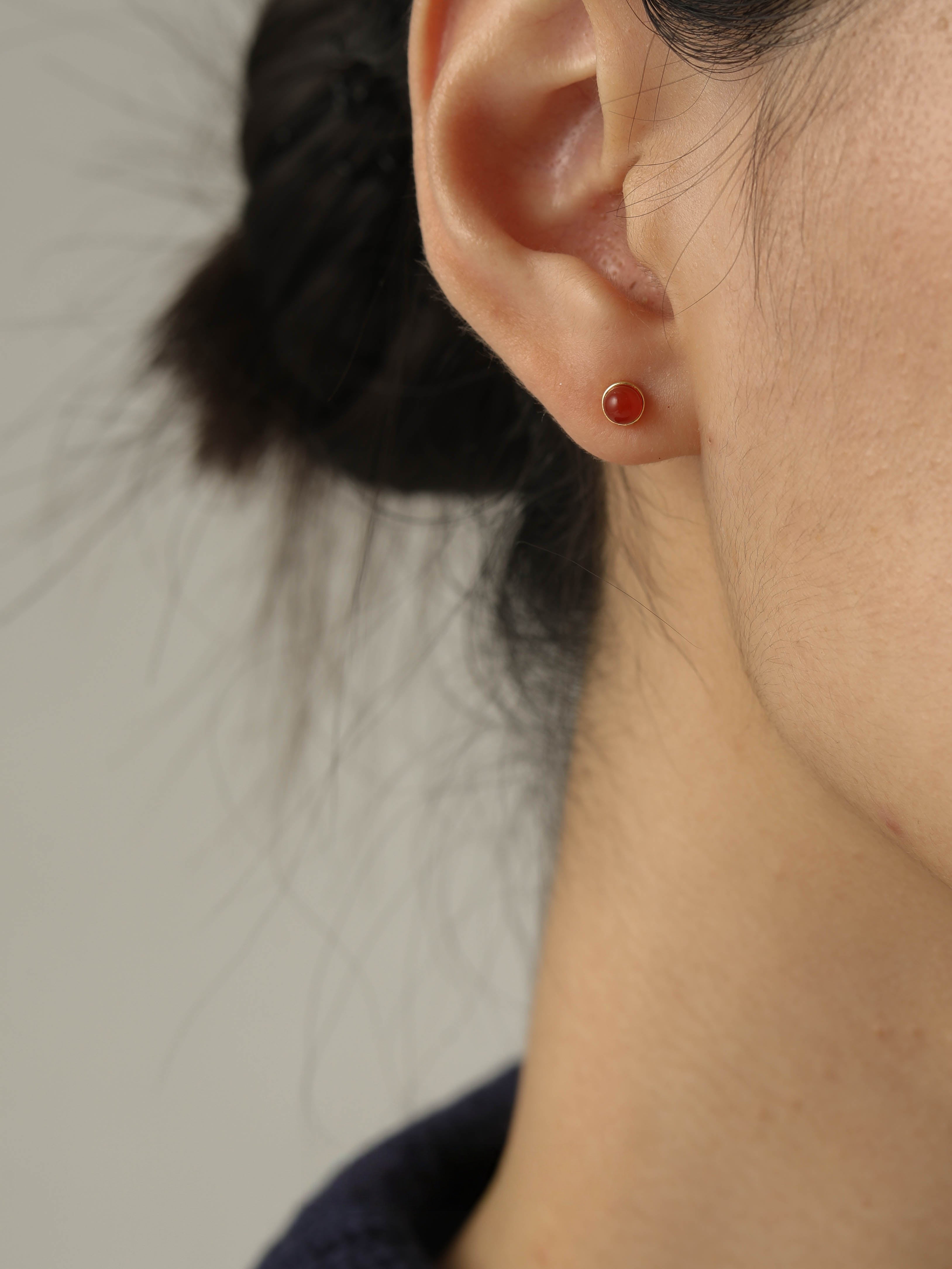 Colorful Natural Gemstone Stud Earrings