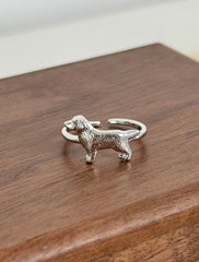 Cute Pup 925 Silver Ring