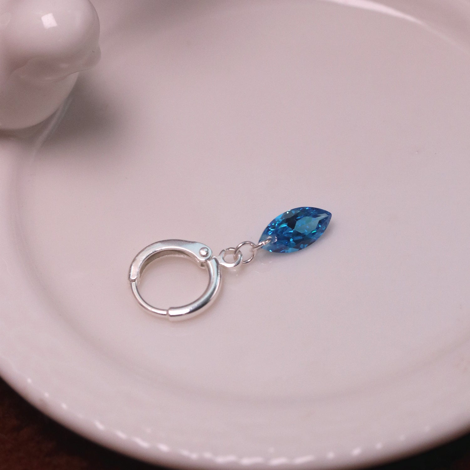 Deep Sea Blue & Frosty Purple Zircon Stud Earrings