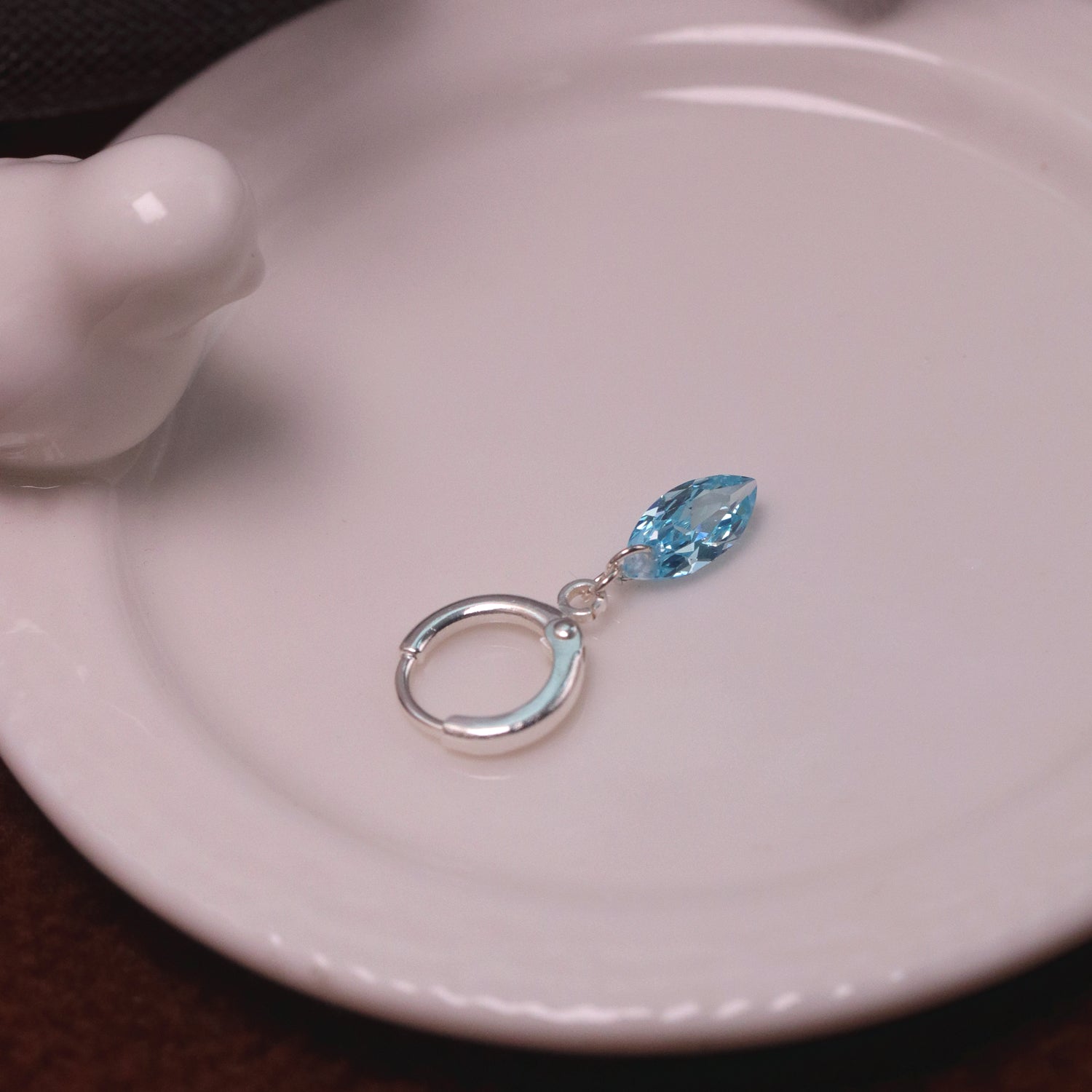 Deep Sea Blue & Frosty Purple Zircon Stud Earrings
