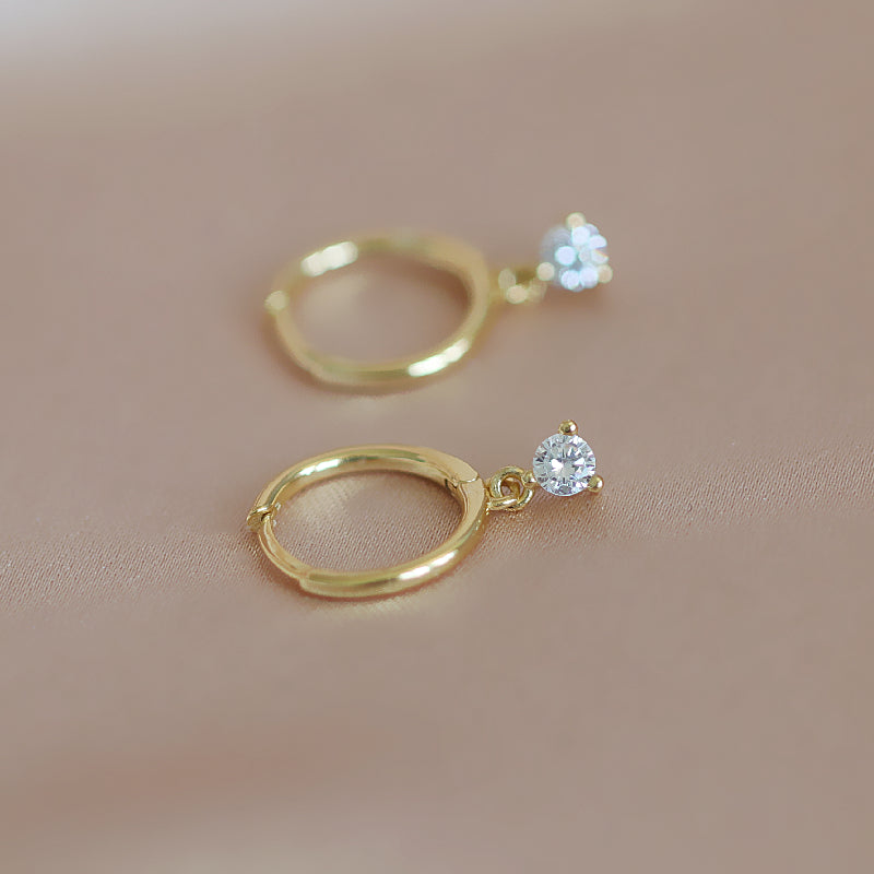 Elegant Mini Diamond Earrings – 925 Silver