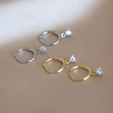 Elegant Mini Diamond Earrings – 925 Silver