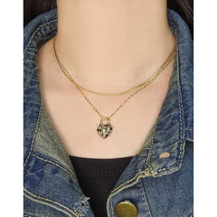 Etti Speckled Stone 925 Silver Pendant Necklace