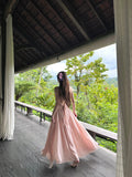 French Beach Chiffon Halter Maxi Dress – Dreamy Flowing Sundress