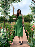 Classic French Vintage Halter Maxi Dress
