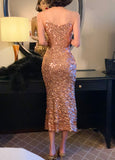 Golden Sparkling Sequin Mini Dress