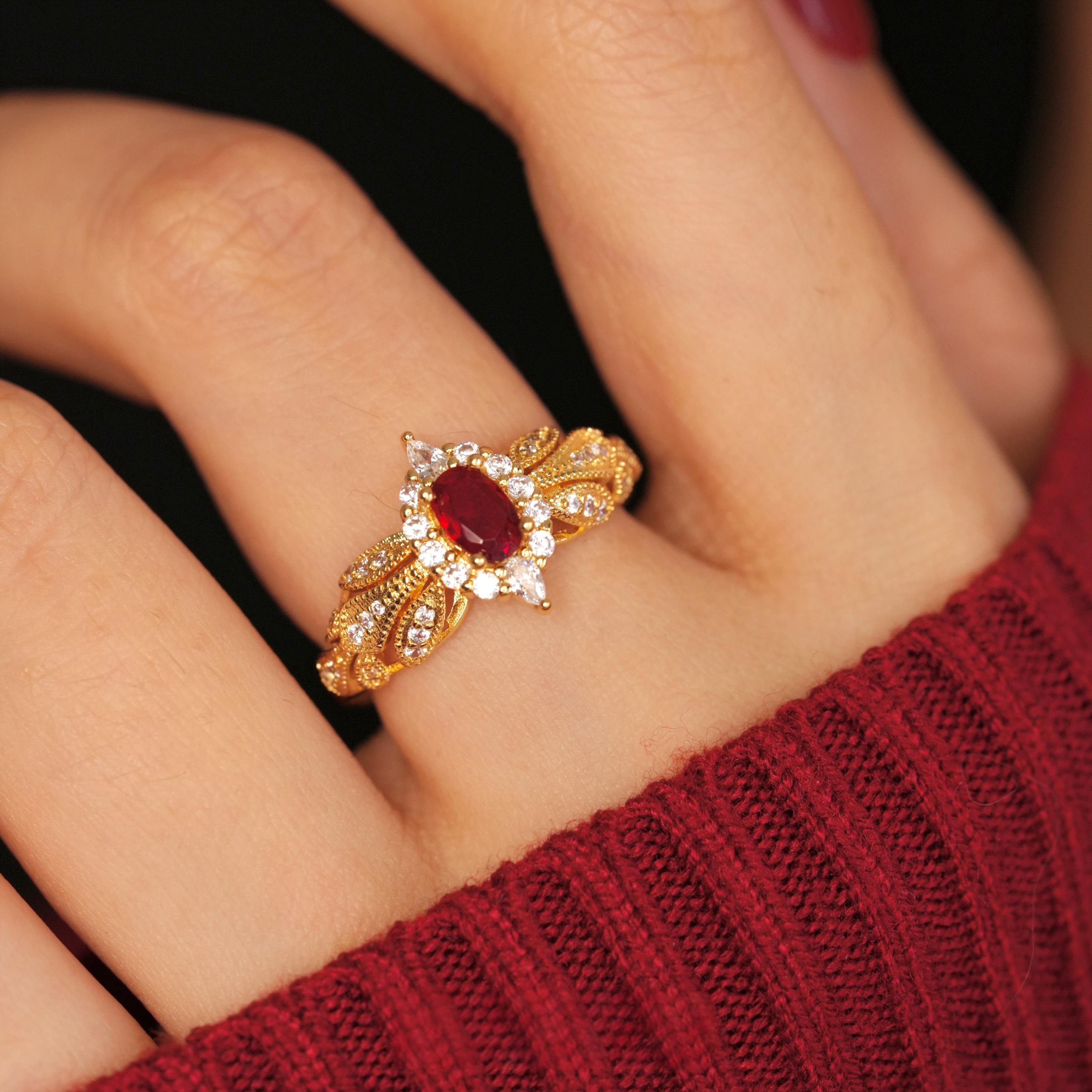 retro statement ring art deco cocktail ring