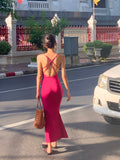 Hot Pink Slimming Bodycon Maxi Dress