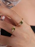 Vintage Olive Green Gemstone Ring Fine Jewelry