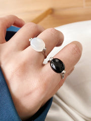Jetta Natural Agate S925 Silver Ring