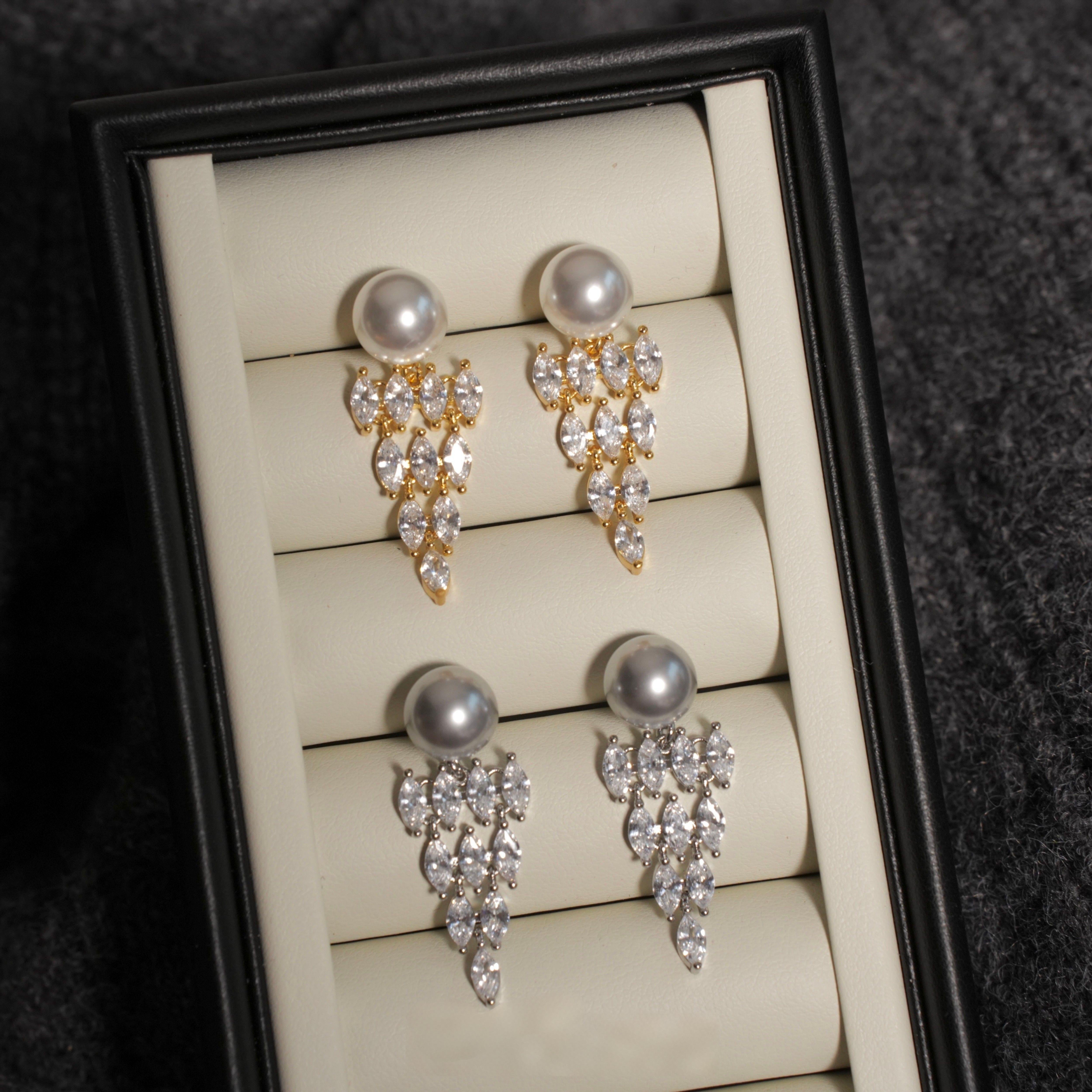 romantic crystal stud earrings