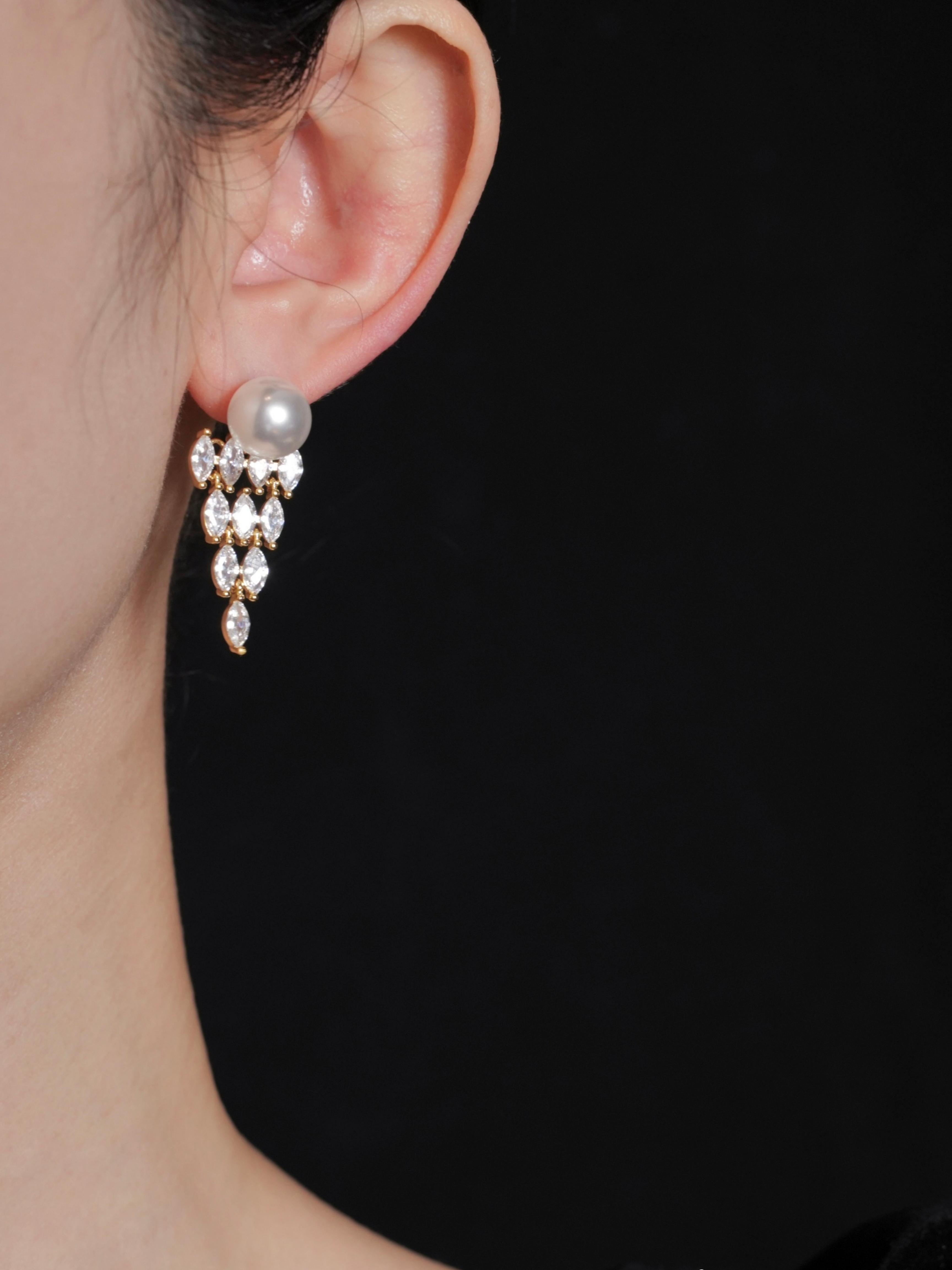 vintage pearl drop earrings