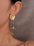 antique floral stud earrings