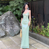 Luxury Green Sequin Gown – Elegant Evening Party Dress
