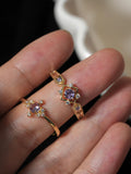 Vintage lavender Gemstone Ring romantic dainty gold stacking ring