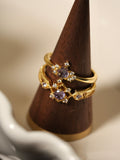 Vintage lavender Gemstone Ring romantic dainty gold stacking ring