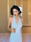 Marilyn Monroe-Inspired Halter Polka Dot Dress