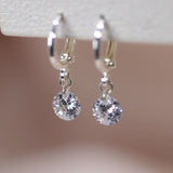 Minimalist Emerald Green Zircon Earrings