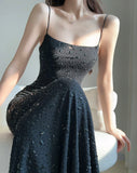 Nude Rhinestone Glamorous Slimming Cami Dress