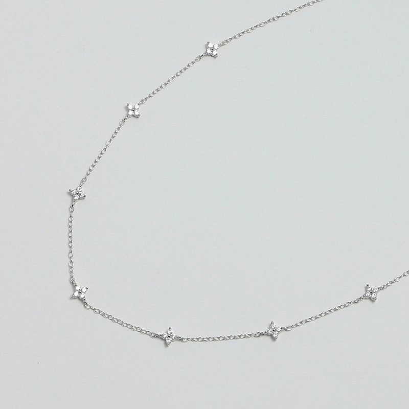 S925 Sterling Silver Mini Four Leaf Clover Necklace