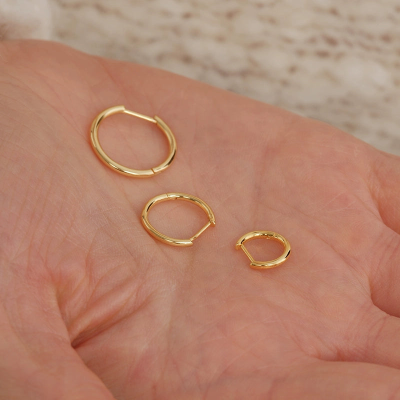 S925 Sterling Silver Ultra-Thin Minimalist Hoop Earrings