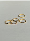 High-Polish Textured Zirconia Minimalist Ring