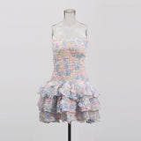 3D Floral Strapless Bodycon Mini Dress – Summer Sexy Fashion