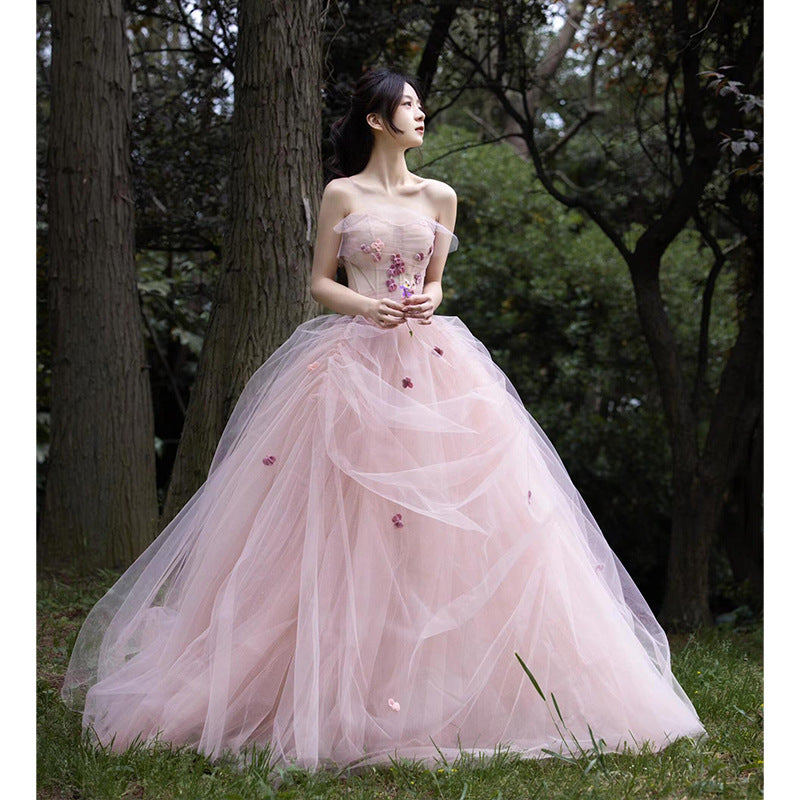 Pink Strapless Engagement Gown – Fairy Tale Princess Dress