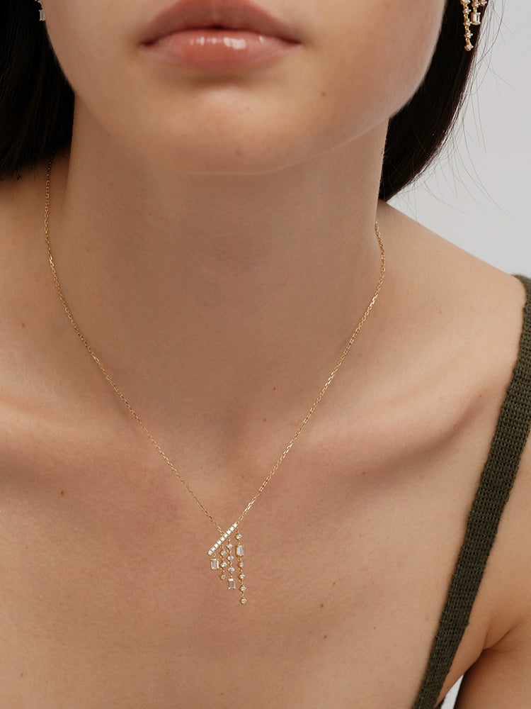 S925 Sterling Silver French Chandelier Tassel Necklace