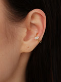 S925 Sterling Silver Marquise Double Cubic Zirconia Ear Cuffs