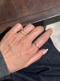 S925 Sterling Silver 14K Gold-Plated Minimalist Diamond Ring