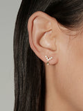 S925 Sterling Silver Mini V-Shaped Cubic Zirconia Star Drop Stud Earrings