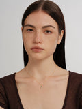 S925 Sterling Silver Mini Marquise Emerald Pendant Necklace
