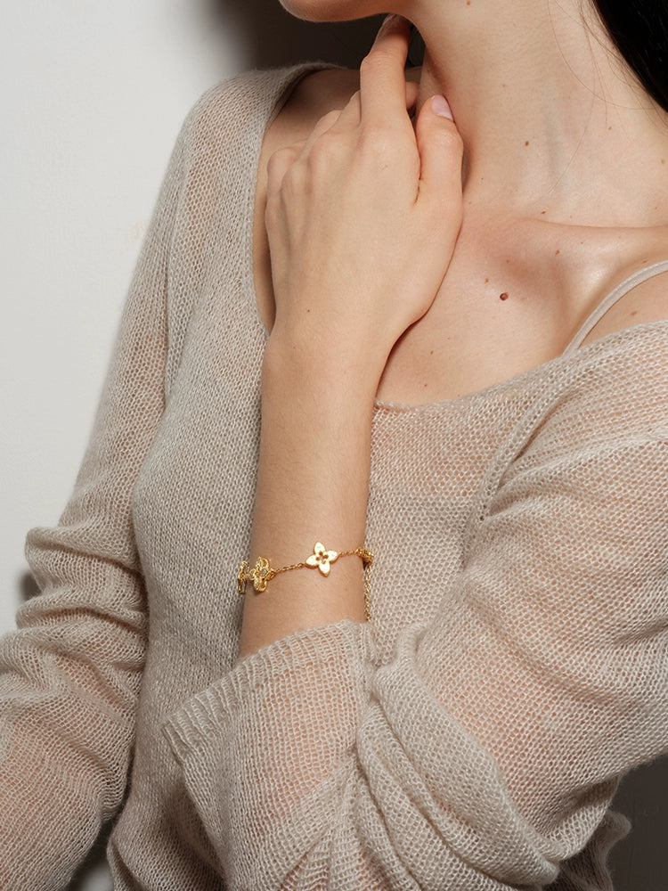 Vintage Italian Court Clover Bracelet