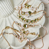 Misty Forest Olive Green Zircon Butterfly Bracelet – Unique Designer Sparkling Jewelry
