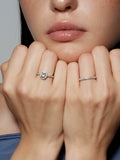 S925 Sterling Silver 1ct Moissanite Oval Princess Ring