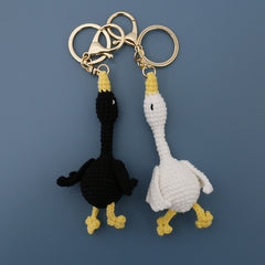 Crochet Hanging Swan Keychain