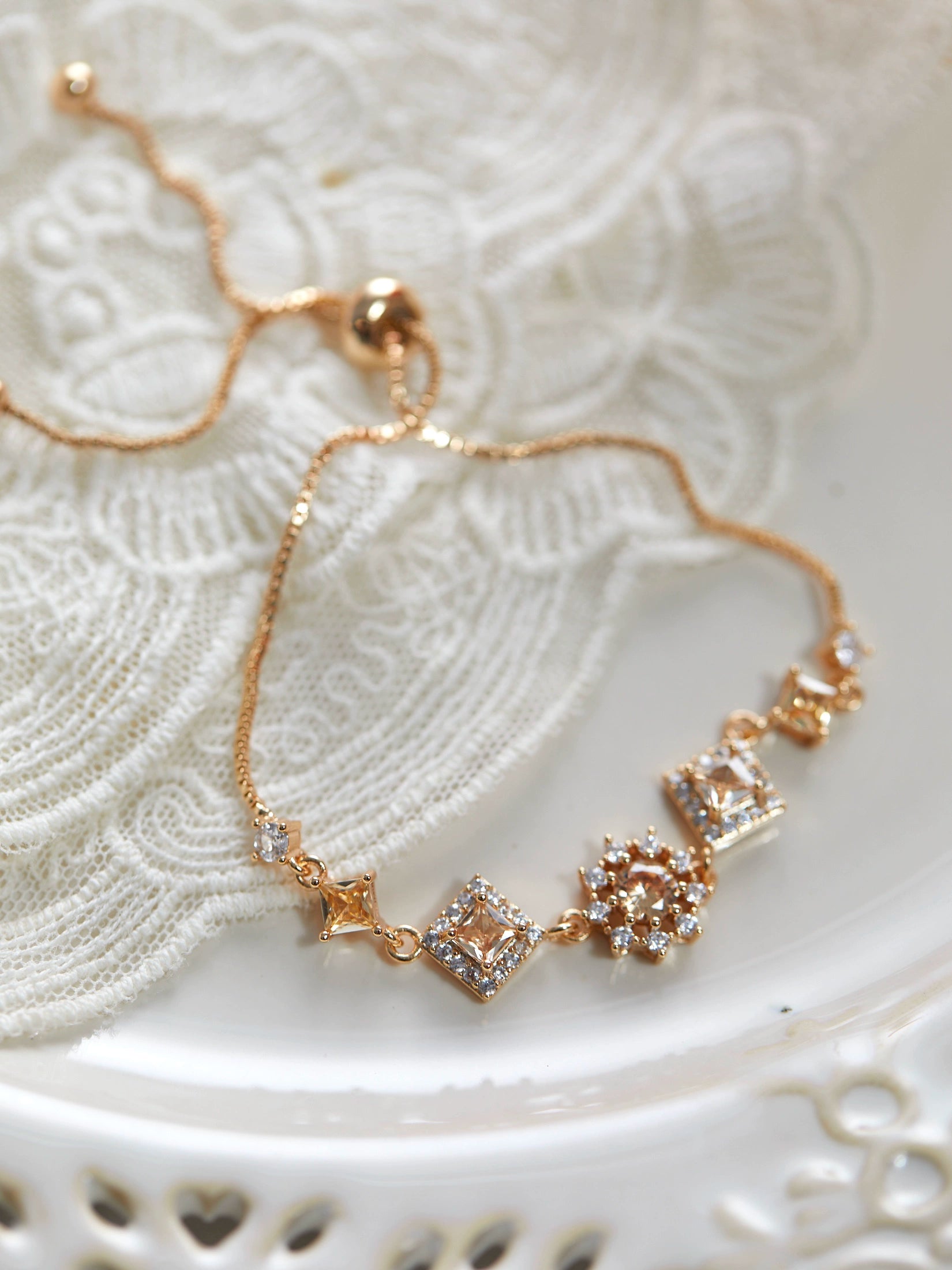Original Olive Green Zircon Bracelet – Vintage Micro-Pave Dainty Jewelry, Unique Non-Mainstream Design