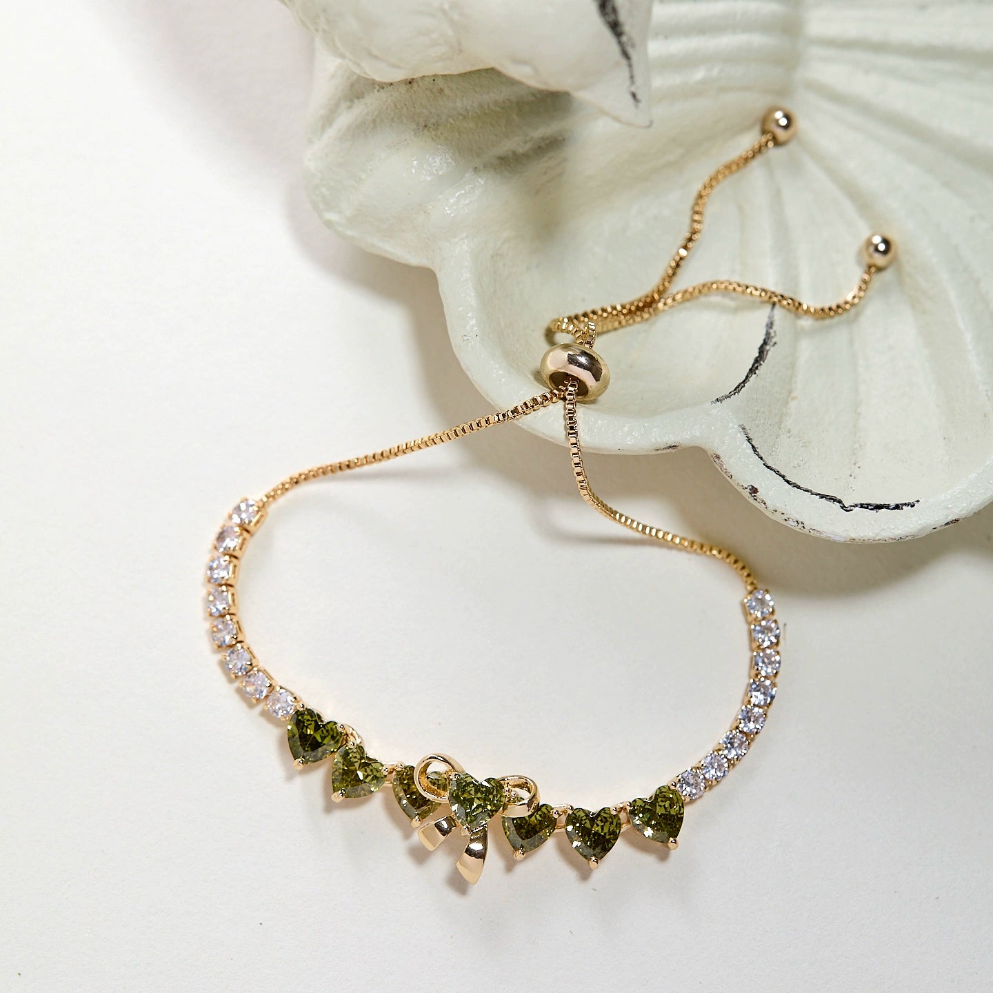 Original “Misty Forest” Butterfly Bracelet – Vintage Olive Green Zircon Jewelry, Unique Nature-Inspired Design