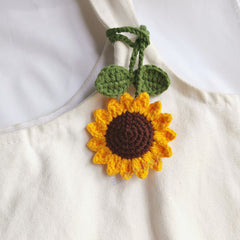 Crochet Sunflower Bag Charm Car Hanging