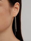 S925 Sterling Silver Italian Chain Tassel Threader Earrings