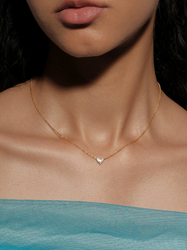 S925 Sterling Silver Heart Cubic Zirconia Necklace