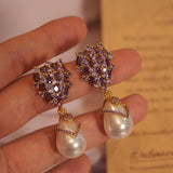 Lavender Kiss Pearl Earrings