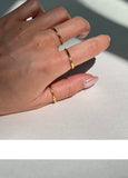 High-Polish Textured Zirconia Minimalist Ring