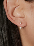 S925 Sterling Silver French Hollow Double-Diamond Stud Earrings