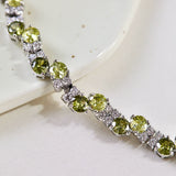 Misty Forest · Green Abyss Collection – Vintage Olive Green Zircon Jewelry (Bracelet & Earrings, Dainty Nature-Inspired Design)