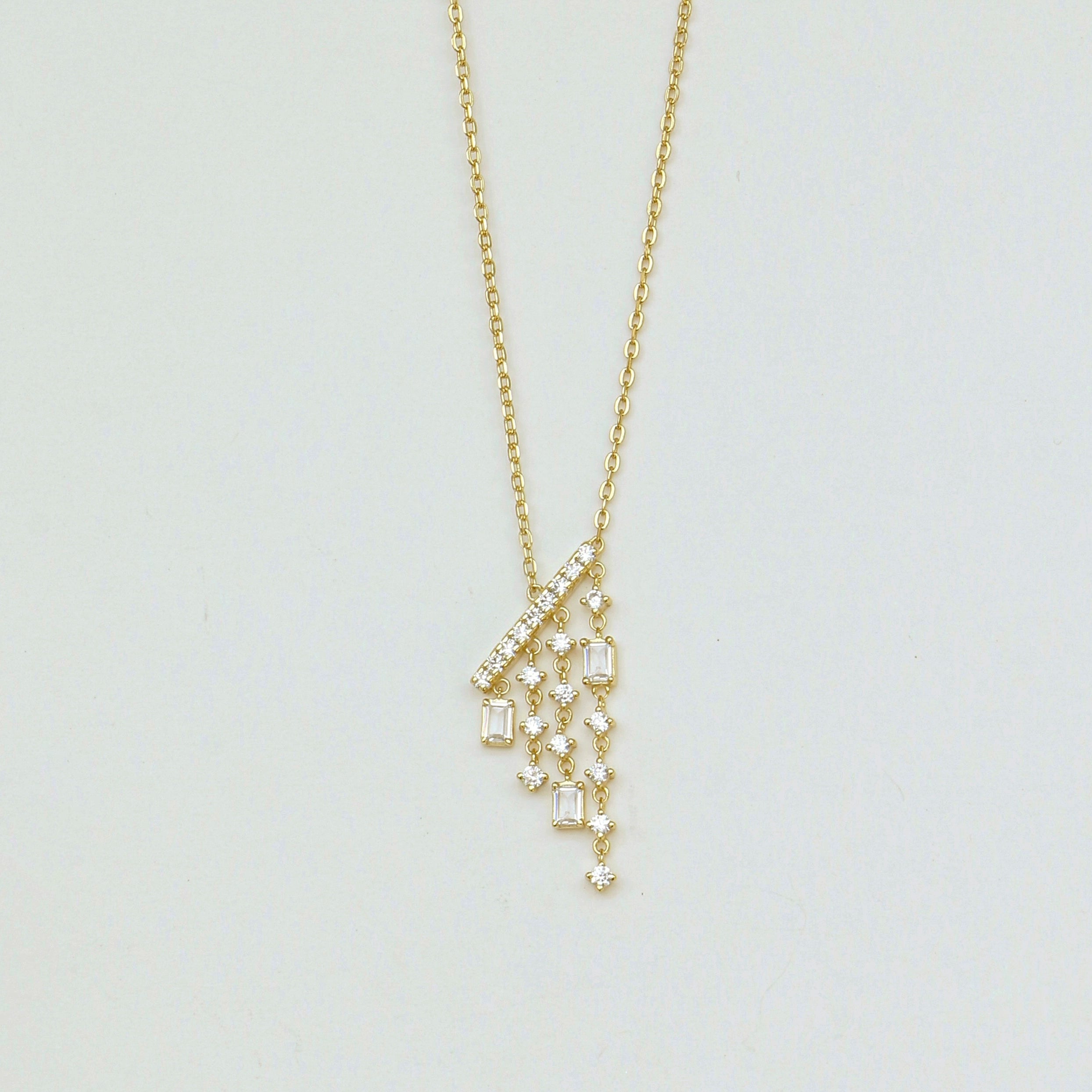 S925 Sterling Silver French Chandelier Tassel Necklace