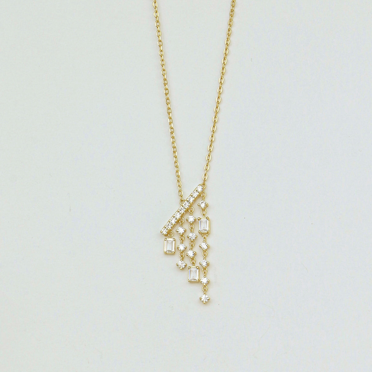 S925 Sterling Silver French Chandelier Tassel Necklace