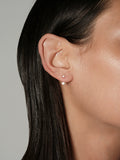 S925 Sterling Silver French Hollow Double-Diamond Stud Earrings