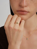 S925 Sterling Silver French Vintage Emerald & Round Diamond Filigree Ring
